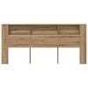 vidaXL Headboard Cabinet with Shelf Artisan Oak 220 x 18.5 x 102.5 cm