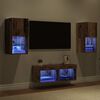 vidaXL TV Wall Cabinets Wall-mounted 4 pcs Old Wood Engineered Wood