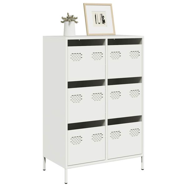 vidaXL Highboard White 68x39x101.5 cm Steel
