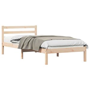 vidaXL Bed Frame Brown 225.5 x 105.5 x 69.5 cm Solid Pine Wood