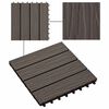 vidaXL Decking Tile 3D Design 11 pcs Dark Brown 30 x 30 cm WPC