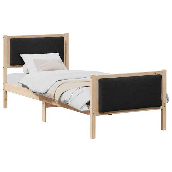 vidaXL Bed Frame with Headboard Black 80 x 200 cm Fabric