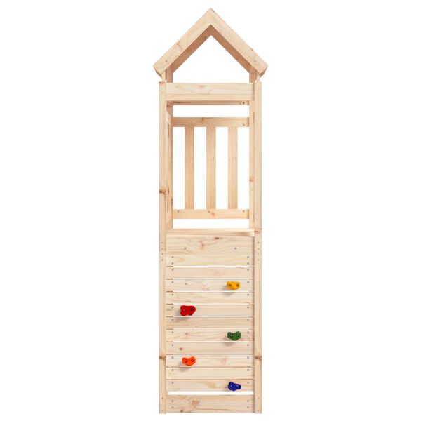 vidaXL Play Tower Brown 53 x 110.5 x 214 cm Solid Pine Wood