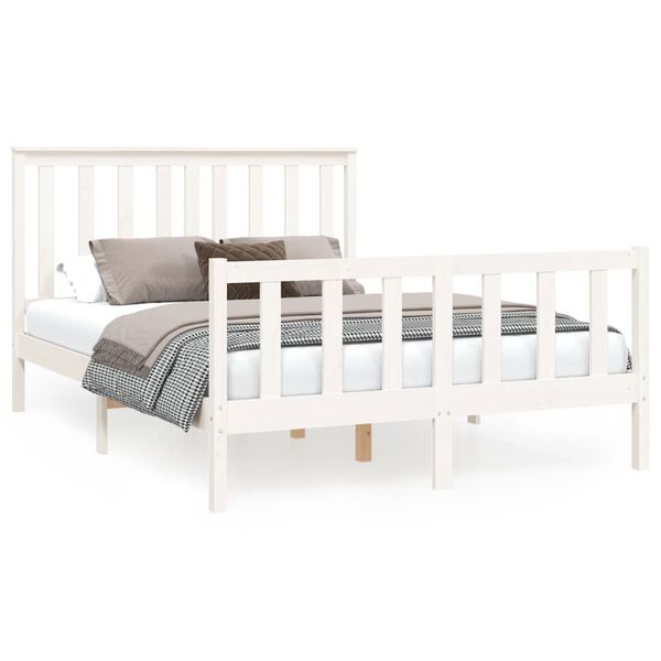 vidaXL Bed Frame without Mattress White 140x200 cm Solid Wood Pine
