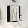 vidaXL Bathroom Mirror Cabinet with Door Black Oak 62.5 x 20.5 x 64 cm