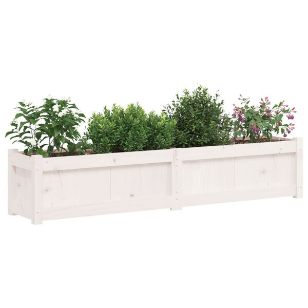 vidaXL Garden Planter White 150x31x31 cm Solid Wood Pine