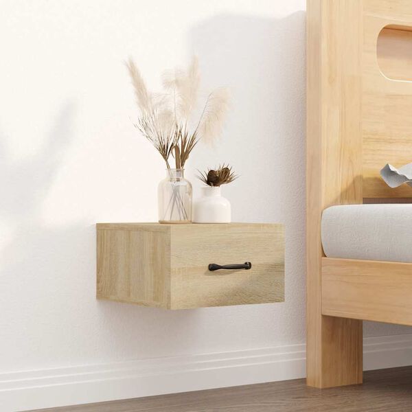 vidaXL Wall-mounted Bedside Cabinets 2 pcs Sonoma Oak 35x35x20 cm