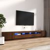 vidaXL 3 Piece TV Cabinet Set with LED Lights Brown Oak Engineered Wood