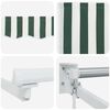 vidaXL Retractable Awning Manual Green and White 400 x 300 cm