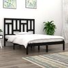 vidaXL Bed Frame without Mattress Black 200x200 cm Solid Wood Pine