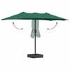 vidaXL Garden Parasol Green 385 x 209 x 244 cm Fabric