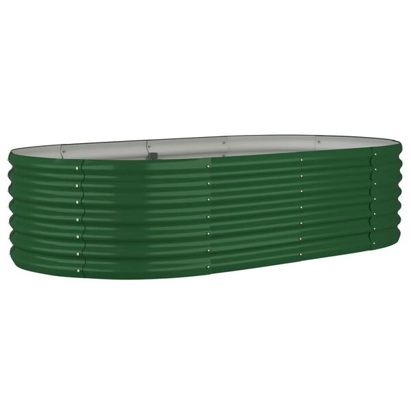 vidaXL Garden Raised Bed Galvanised Steel 152x80x36 cm Green
