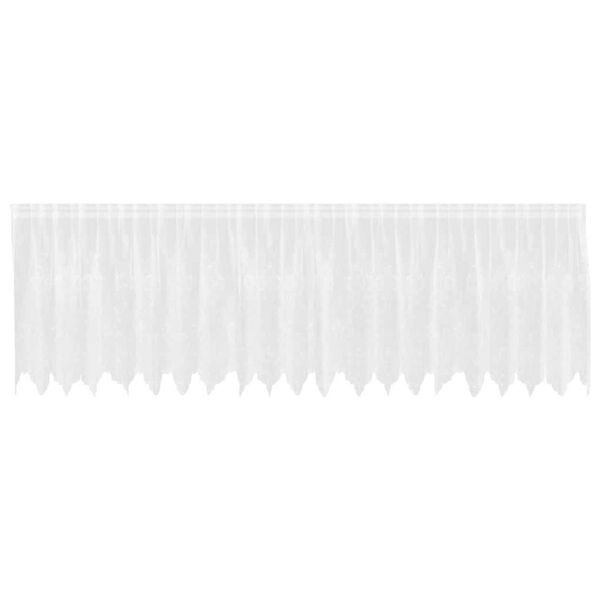 vidaXL Lace Curtain with Curtains Floral White 100 x 500 cm Polyester