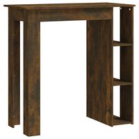 vidaXL Bar Table with Shelf Smoked Oak 102x50x103.5 cm Engineered Wood