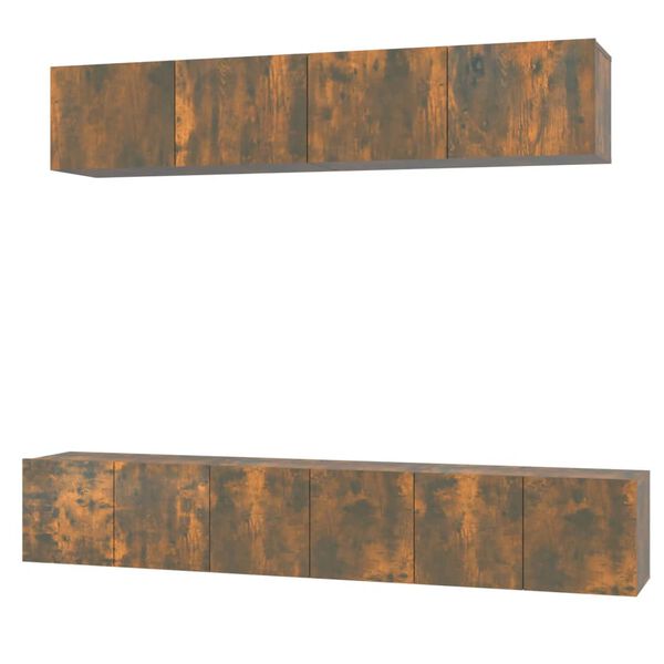 vidaXL 5 Piece TV Cabinet Set Smoked Oak Engineered Wood