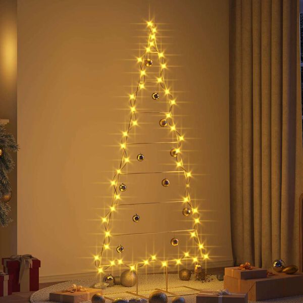 vidaXL Metal Christmas Tree with Stand Gold 180 cm Powder-coated steel