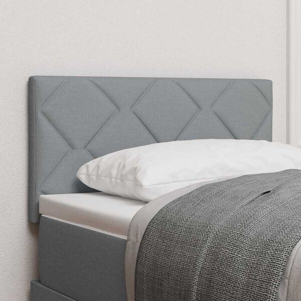 vidaXL Headboard with LED Strip Lights Light Grey 80 cm Fabric