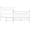 vidaXL Metal Bed Frame without Mattress with Footboard White 100x190cm