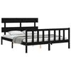 vidaXL Bed Frame without Mattress Black King Size Solid Wood Pine