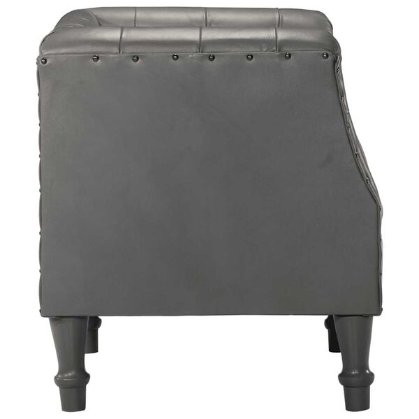 vidaXL Armchair Grey Real Leather