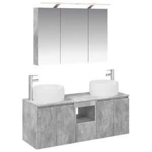vidaXL Bathroom Cabinet Set 4 pcs Concrete Grey Engineered Wood