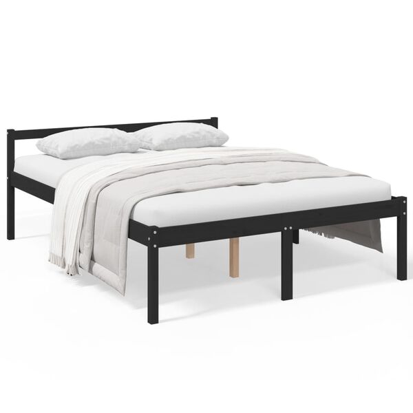 vidaXL Senior Bed without Mattress Black 150x200cm King Size