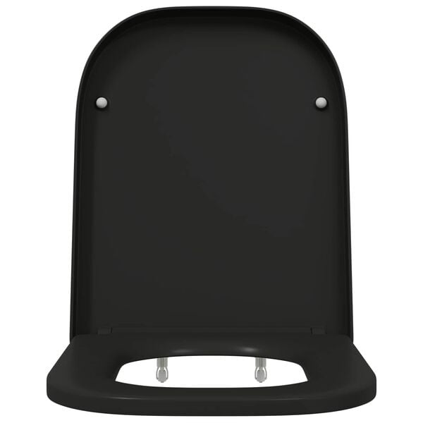 vidaXL Toilet Seat Black 44.5 x 35 x 3.6 cm Duroplast