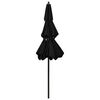 vidaXL 3-Tier Garden Parasol with Aluminium Pole Black 2.5 m