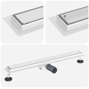 vidaXL 2 in 1 Shower Drain Silver 80 cm Stainless Steel 304