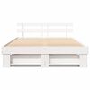 vidaXL Bed Frame with Headboard White 160 x 200 cm Solid Pine Wood