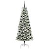 vidaXL Artificial Hinged Christmas Tree Green and White 210 cm