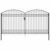vidaXL Fence Gate ASSEN 401 x 250 cm Steel Grey Lockable