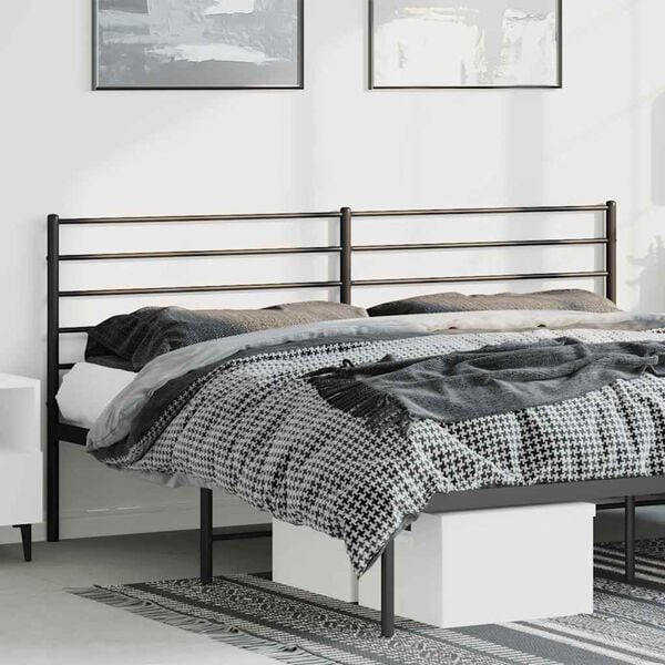 vidaXL Metal Replace Headboard Black 180 cm