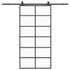 vidaXL Sliding Door with Hardware Set Black 90x205 cm ESG Glass
