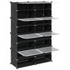 vidaXL Storage Cube Organiser with 8 Cubes and Doors Black PP