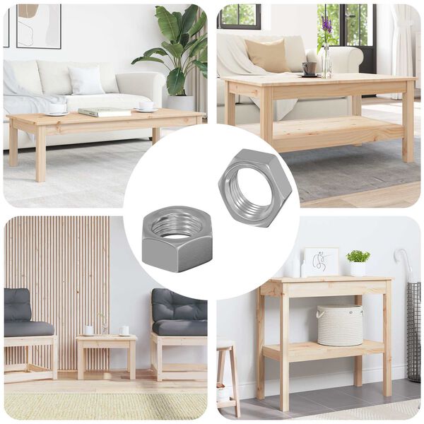 vidaXL Hex Nut 2 pcs Silver M6 Metal