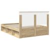 vidaXL Bed Frame Sonoma Oak 135 x 190 cm Solid Pine Wood