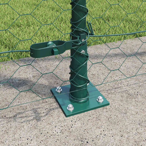 vidaXL Fence Post Green 25 x 1.4 m (50 mm mesh) Steel and PVC