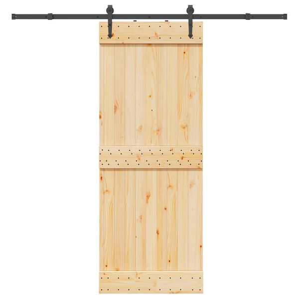vidaXL Sliding Door with Hardware Set 80x210 cm Solid Wood Pine