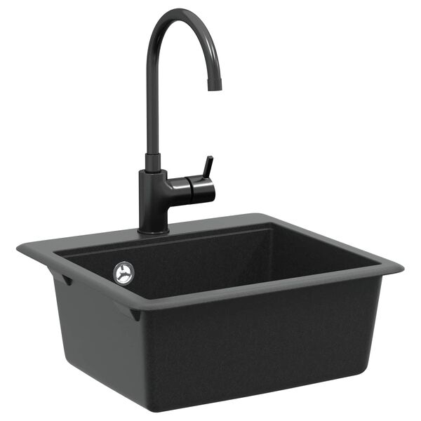 vidaXL Sink Black 470 x 440 mm Granite