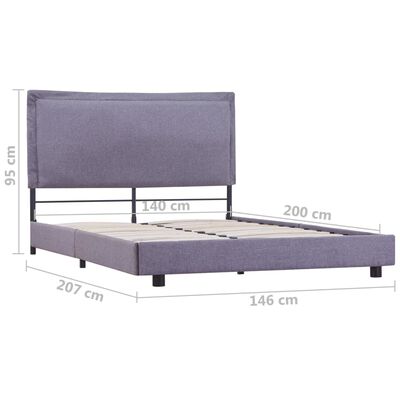 vidaXL Bed Frame Light Grey Fabric 135x190 cm Double