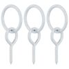 vidaXL Horse Tie Rings with Eye Screws 3 pcs Silver Steel