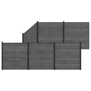 vidaXL Fence Panel 6 pcs WPC and Aluminium Grey