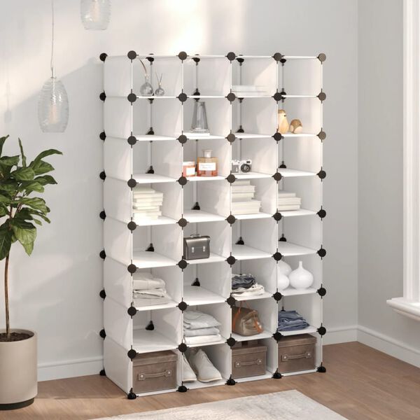 vidaXL Shoe Rack Transparent 93x36.5x140 cm PP