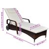 vidaXL Sun Lounger with Wheels Poly Rattan Brown