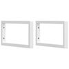 vidaXL Shelf Brackets for Washbasin 2 pcs White Rectangular Steel