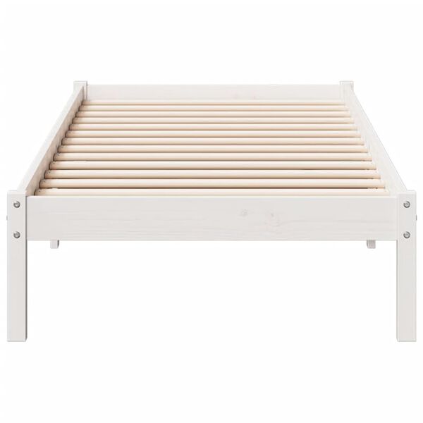 vidaXL Extra Long Bed Frame without Mattress White 80x210 cm Solid Wood Pine