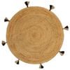 vidaXL Braided Area Rug with Tassels 120 cm Jute Round