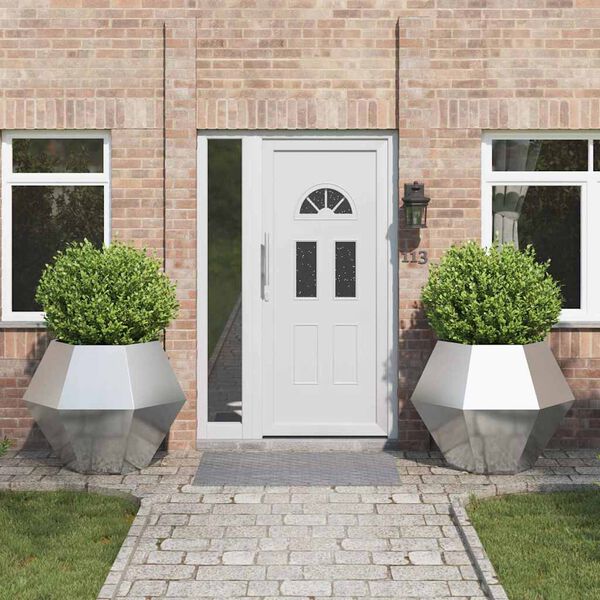 vidaXL Planter 2 pcs Silver 100 x 100 x 80 cm Stainless Steel