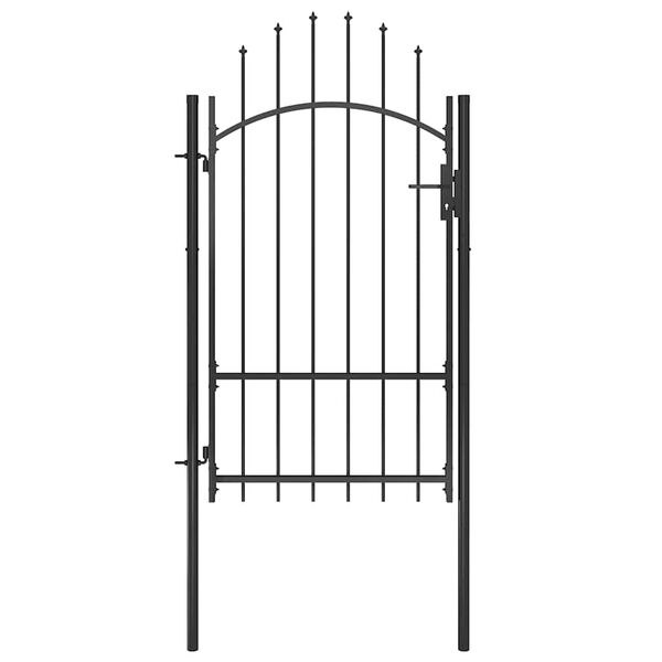 vidaXL Garden Gate Steel 1x2.2 m Black